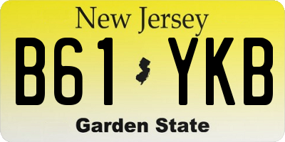 NJ license plate B61YKB