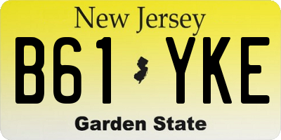 NJ license plate B61YKE