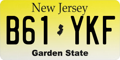 NJ license plate B61YKF