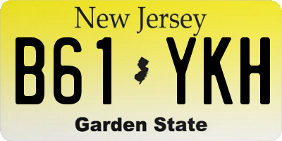 NJ license plate B61YKH