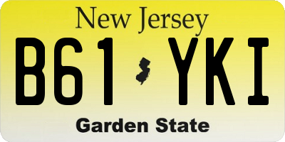 NJ license plate B61YKI