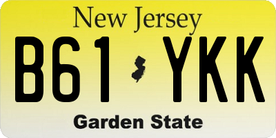 NJ license plate B61YKK