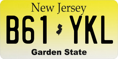 NJ license plate B61YKL