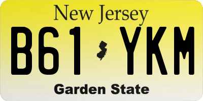 NJ license plate B61YKM