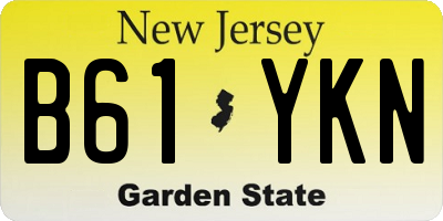 NJ license plate B61YKN