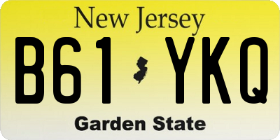 NJ license plate B61YKQ
