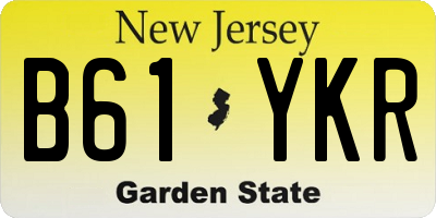 NJ license plate B61YKR