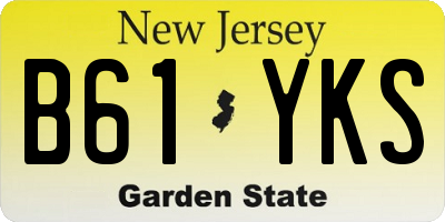 NJ license plate B61YKS