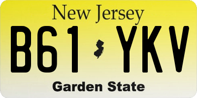 NJ license plate B61YKV