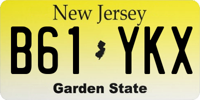 NJ license plate B61YKX