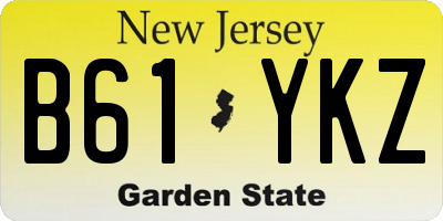 NJ license plate B61YKZ
