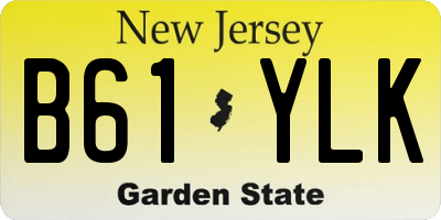 NJ license plate B61YLK