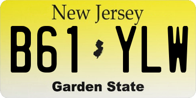NJ license plate B61YLW