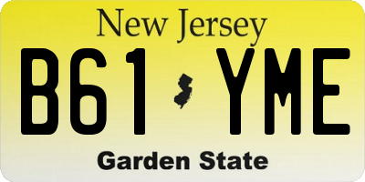 NJ license plate B61YME