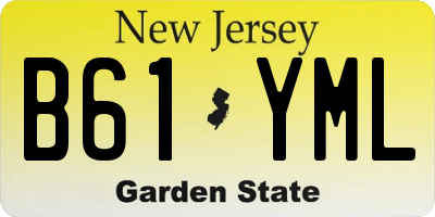 NJ license plate B61YML