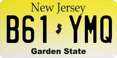 NJ license plate B61YMQ