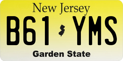 NJ license plate B61YMS