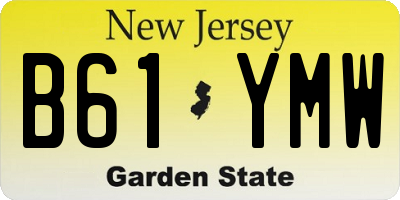 NJ license plate B61YMW
