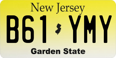 NJ license plate B61YMY