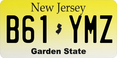 NJ license plate B61YMZ