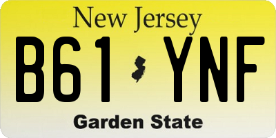NJ license plate B61YNF