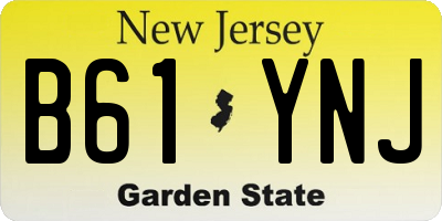 NJ license plate B61YNJ