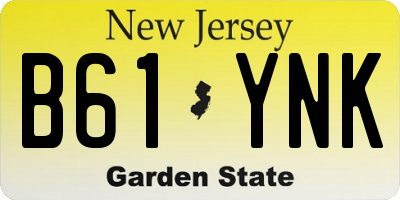 NJ license plate B61YNK