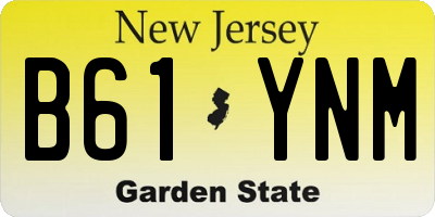 NJ license plate B61YNM