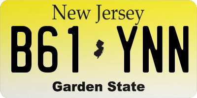 NJ license plate B61YNN