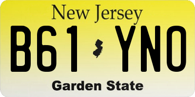 NJ license plate B61YNO