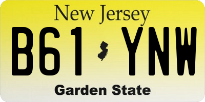 NJ license plate B61YNW