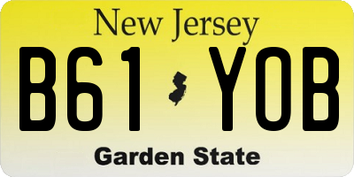 NJ license plate B61YOB