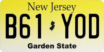 NJ license plate B61YOD