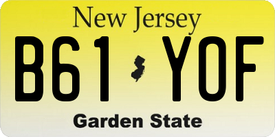 NJ license plate B61YOF