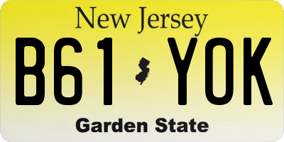 NJ license plate B61YOK