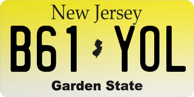 NJ license plate B61YOL