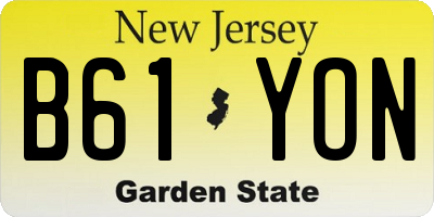 NJ license plate B61YON