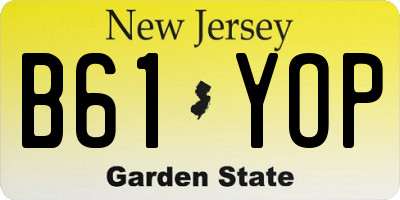 NJ license plate B61YOP
