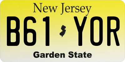 NJ license plate B61YOR