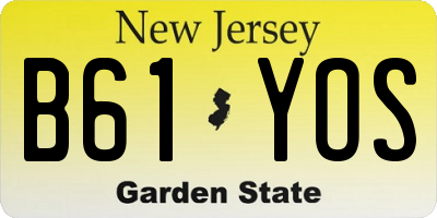 NJ license plate B61YOS