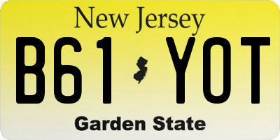 NJ license plate B61YOT