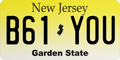 NJ license plate B61YOU
