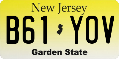NJ license plate B61YOV