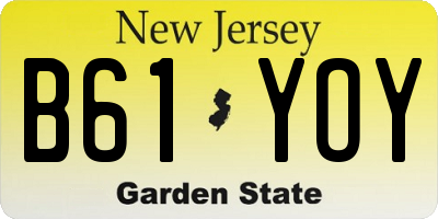 NJ license plate B61YOY