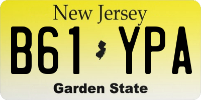 NJ license plate B61YPA