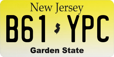NJ license plate B61YPC