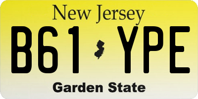 NJ license plate B61YPE