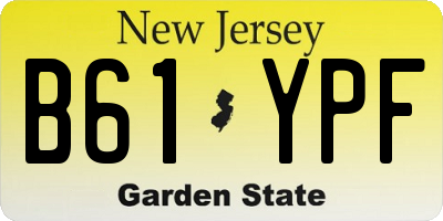 NJ license plate B61YPF