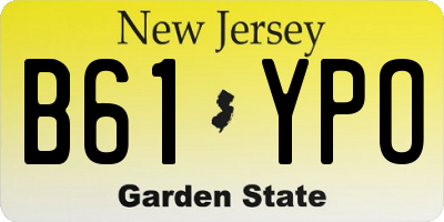 NJ license plate B61YPO