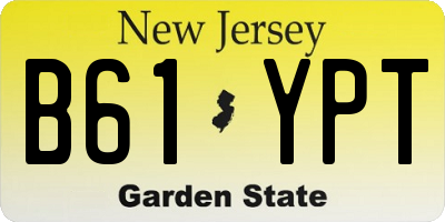 NJ license plate B61YPT